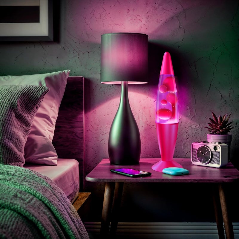 JAMBO 2 Pack- 16" Beautiful Lamp- Blue with Blue/White Wax and Purple with Pink Wax, Relaxing Liquid Lamp, Night Light Nightlight, Lamps for Adults Teens Kid - Image 4